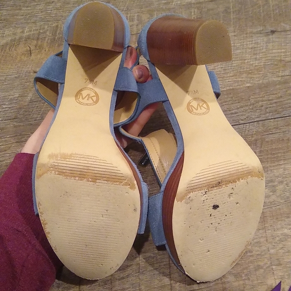 Michael Michael Kors Berkeley Sandal Suede Size 7.5 Blue - Picture 2 of 16